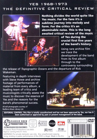 Yes: Inside Yes 1968-1973 [DVD]
