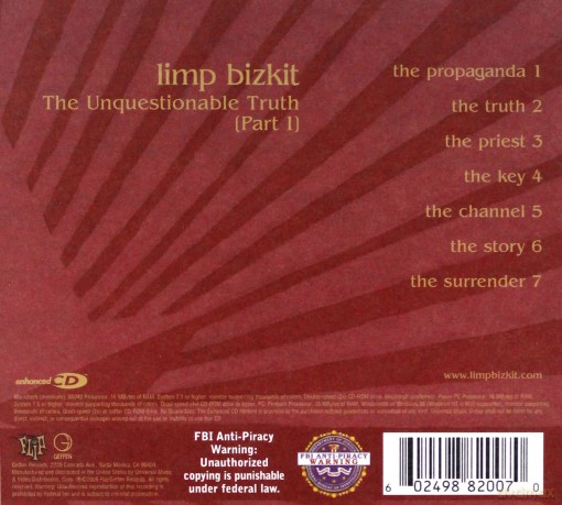 Limp Bizkit: Unquestionable Truth Part 1 [CD]