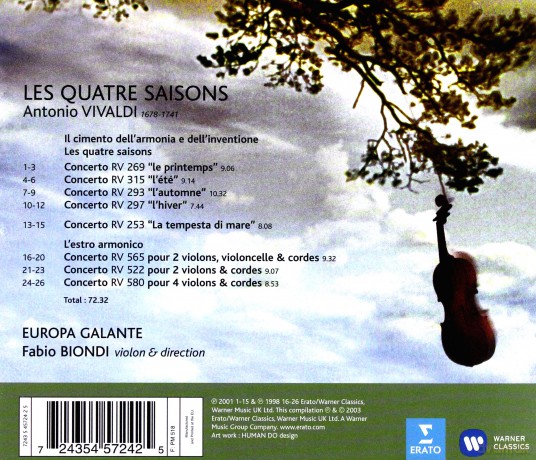 Fabio Biondi-Europa Galante: Vivaldi-The Four Seasons [CD]
