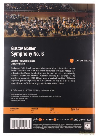 Claudio Abbado: Abbado Conducts The Lucerne Festival Orchestra - Mahler: Symphony No.6 [DVD]