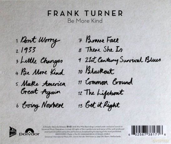 Frank Turner: Be More Kind [CD]