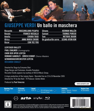 Pisapia & Vassallo & Taigi & Chiuri & Wallen: Verdi: Un Ballo In Maschera, Gewandhausorchester Leipzig, Riccardo Chailly [DVD]