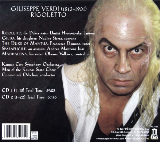 Dmitri Hvorostovsky: Verdi: Rigoletto [Dmitri Hvorostovsky; Nadine Sierra; Francesco Demuro; Constantine Orbelian] [Delos: DE 3522] [2xCD]