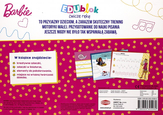 Barbie. EDUblok. Ćwiczę rękę [KSIĄŻKA]