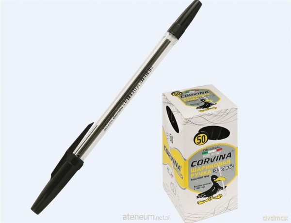 Długopis Corvina 0,7 czarny (50 szt)