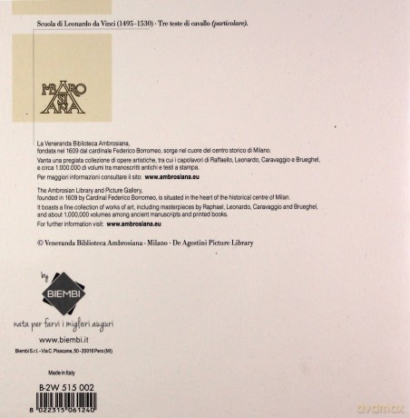 Karnet 16x16 B-2W 515 002 + koperta Koń szkic