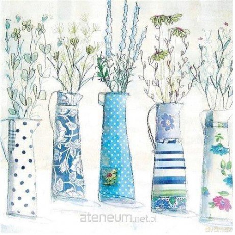 Karnet kwadrat z kopertą Five Vases in Blues