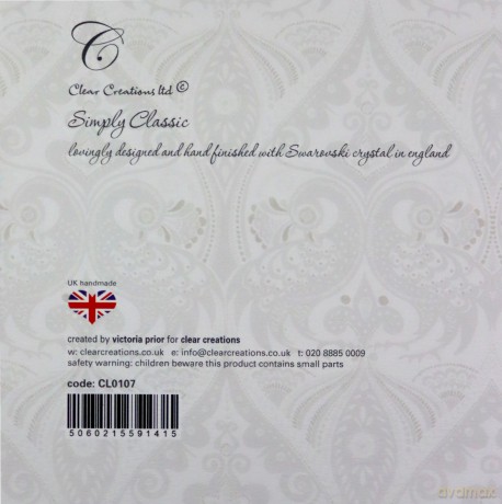 Karnet Swarovski kwadrat CL0107 Ślub para młoda