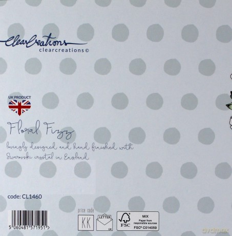 Karnet Swarovski kwadrat CL1460 Urodziny 60 kwiaty