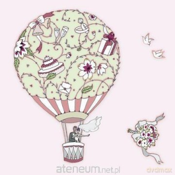 Karnet Swarovski kwadrat CL1901 Ślub balon