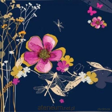 Karnet Swarovski kwadrat CL2906_BL Kwiaty granatowy