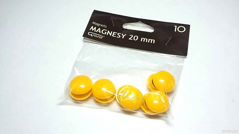 Magnes 20mm żółty 10 sztuk