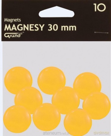 Magnes 30mm żółty 10 sztuk