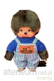 Monchhichi Chłopiec w niebieskich ogrodniczkach