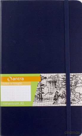 Notes A5 Kropki Romantyzm Granatowy