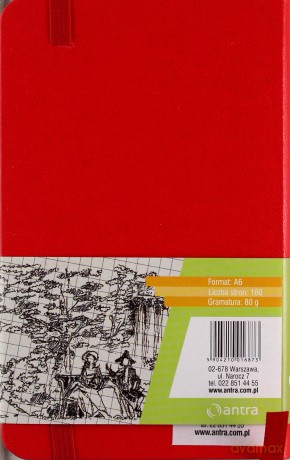 Notes A6 Linia Romantyzm Czerwony