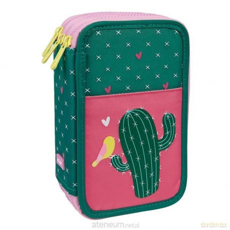 Piórnik 3 poziomowy z wyprawką Cactus