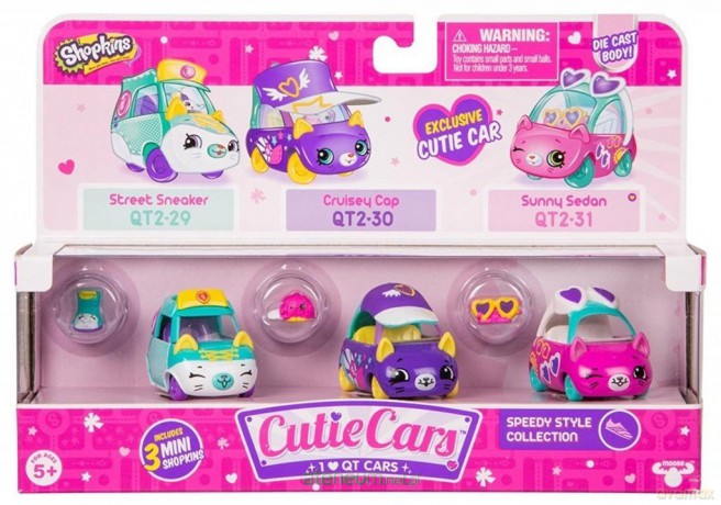 Shopkins S2 Cutie cars 3-pak, różne rodzaje [FIGURKA]