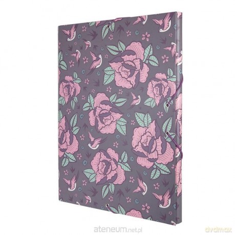 Teczka A4 z gumką Flowers róż