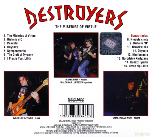 Destroyers: The Miseries Of Virtue (Remastered + Bonus Tracks)  (digipack) [CD]