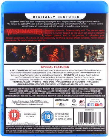 Wishmaster (Vestron) [Blu-Ray]