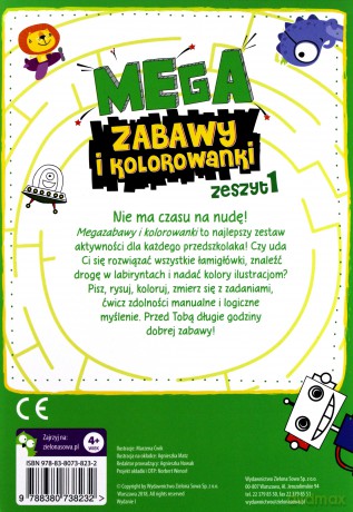 Megazabawy i kolorowanki. Labirynty, krzyżówki i łamigłówki zeszyt 1 [KSIĄŻKA]