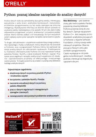 Python w analizie danych. Przetwarzanie danych za pomocą pakietów Pandas i Numpy oraz środowiska iPython - Wes Mckinney [KSIĄŻKA]