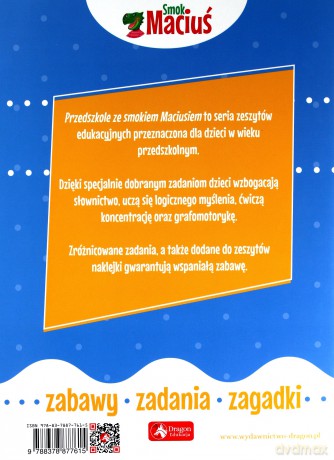 Smok Maciuś. Przedszkole ze smokiem Maciusiem dla czterolatków [KSIĄŻKA]