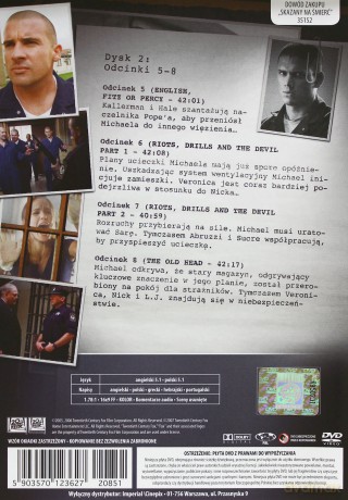 Prison Break: Skazany na śmierć Sezon 1 odcinki 5-8 [DVD]