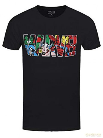 Marvel Comics: Logo Character Infill Small T-Shirt