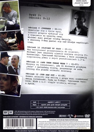 Prison Break: Skazany na śmierć Sezon 1 odcinki 9-12 [DVD]
