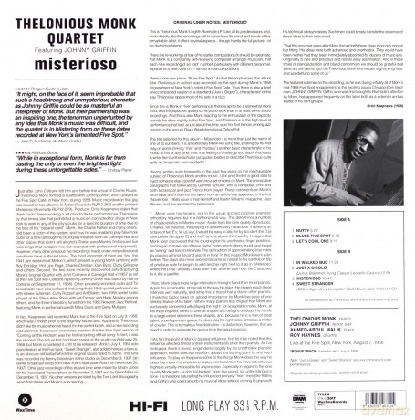 Thelonious Monk Quartet: Misterioso + 1 Bonus Track [Winyl]