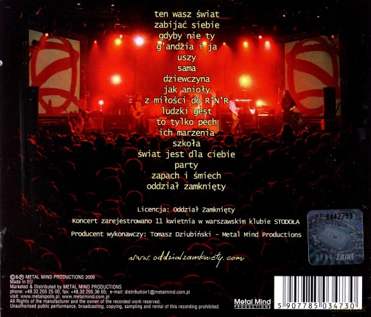 Oddział Zamknięty: Live - Koncert w Stodole (digipack) [CD]