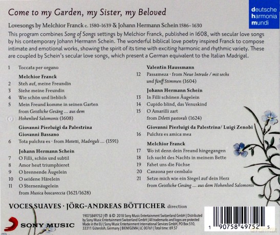 Voces Suaves: Come to My Garden - German Early Baroque Lovesongs [CD]