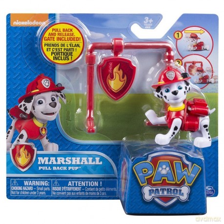 Psi Patrol Figurka akcji z odznaką, Marshall [FIGURKA]