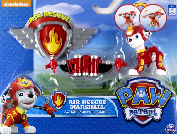 Psi Patrol Figurka akcji z odznaką, Marshall [FIGURKA]