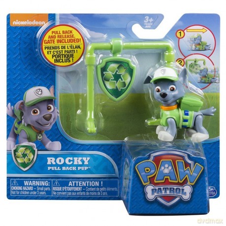 Psi Patrol Figurka akcji z odznaką, Rocky [FIGURKA]
