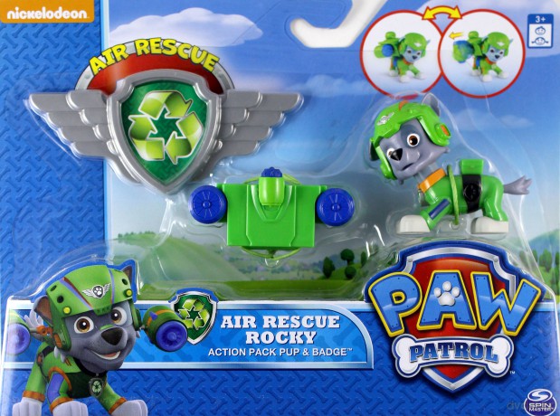 Psi Patrol Figurka akcji z odznaką, Rocky [FIGURKA]