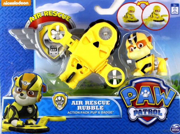 Psi Patrol Figurka akcji z odznaką, Rubble [FIGURKA]