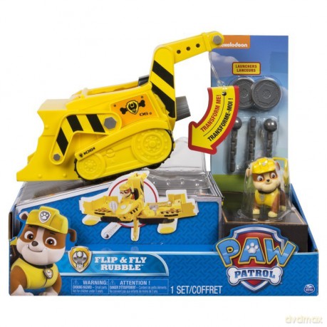 Psi Patrol, Flip and Fly Pojazd z figurka, Rubble [FIGURKA]
