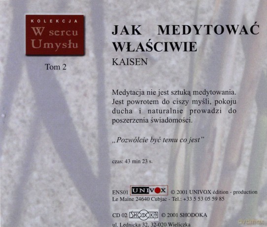 Jak medytować właściwie - Mistrz Kaisen [CD]