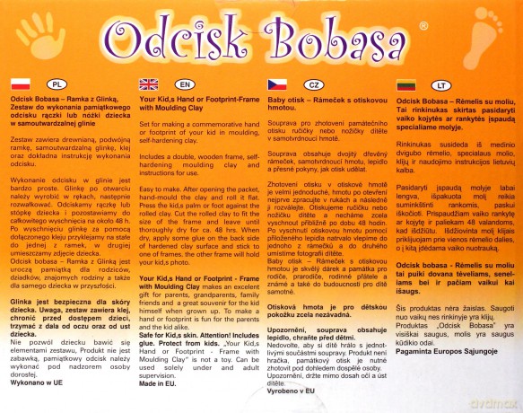 Odcisk bobasa. Ramka z glinką biała