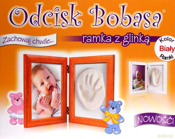 Odcisk bobasa. Ramka z glinką biała