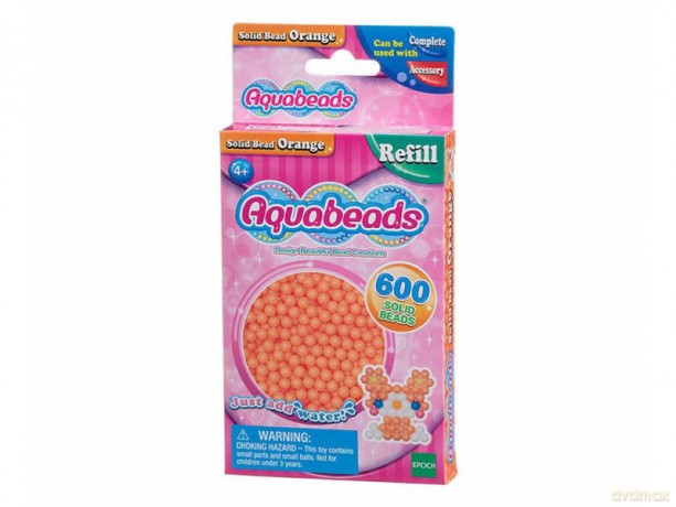Aquabeads Pomarańczowe lite koraliki