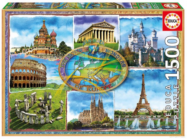 EDUCA Siedem Cudów Europy 1500 el. [PUZZLE]