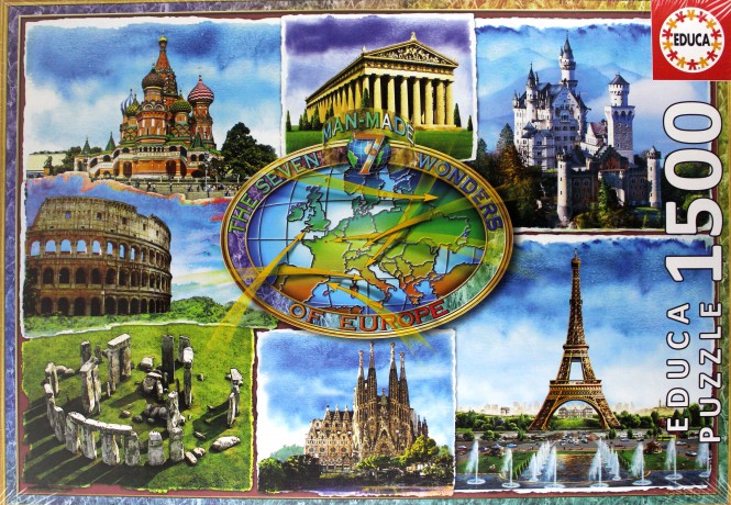 EDUCA Siedem Cudów Europy 1500 el. [PUZZLE]