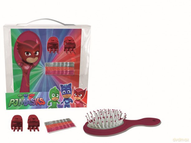 Pj masks Pidżamersi zestaw akcesoriów do włosów ze szczotką
