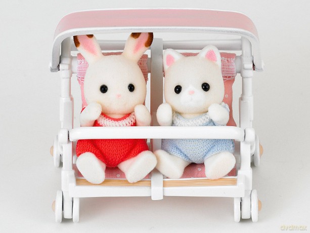 Sylvanian Families Podwójny wózek spacerowy