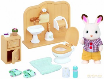 Sylvanian Families Zestaw bratem królików czekoladowymi uszkami (łazienka)