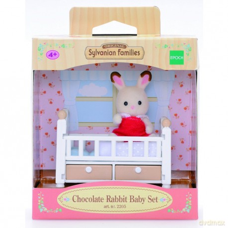 Sylvanian Families Zestaw dzieckiem królików czekoladowymi uszkami (łóżko dziecięce)